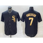 Chicago White Sox #7 Tim Anderson Black Gold MWATKINS Cool Base Stitched Jersey