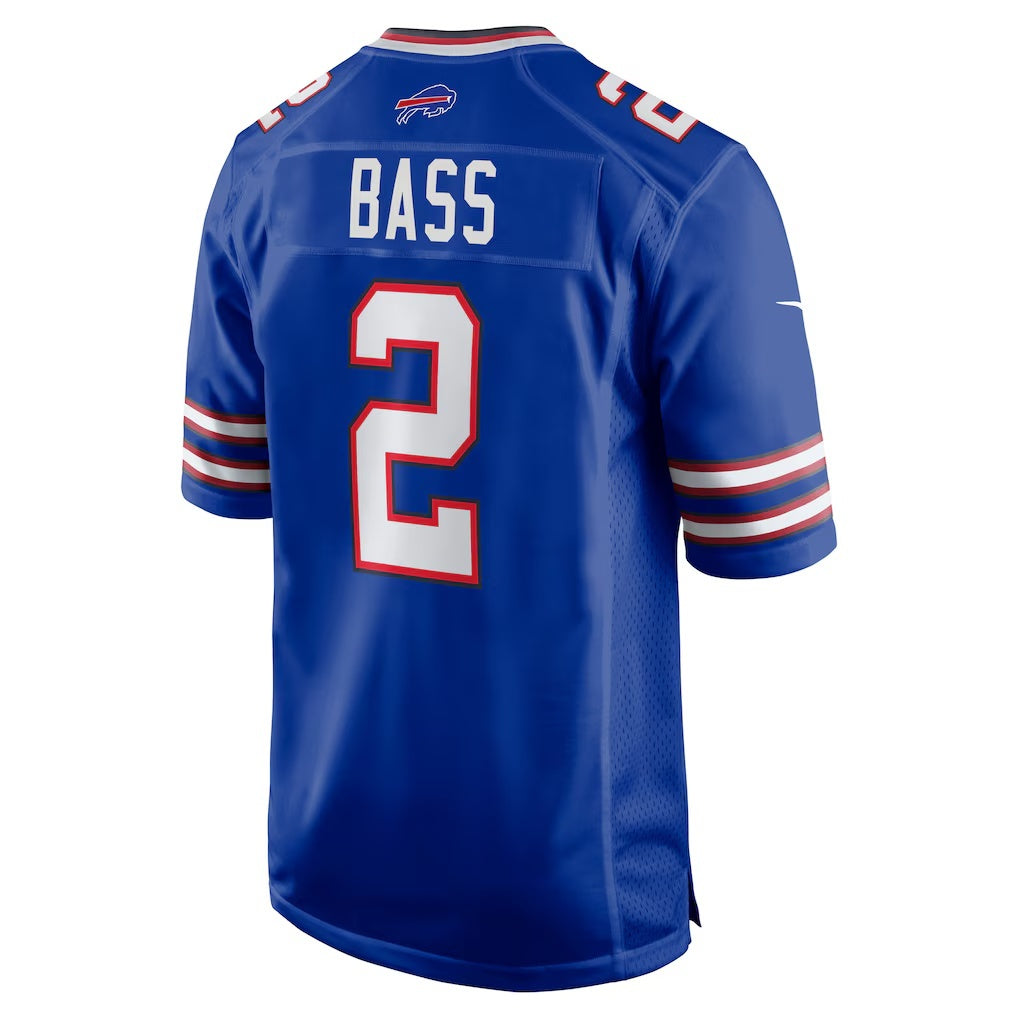 B.Bills #2 Tyler Bass Royal MWATKINS Game Player Jersey