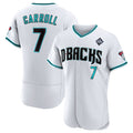 Arizona Diamondbacks #7 Corbin Carroll White MWATKINS 2023 World Series Flex Base Stitched Jersey