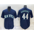 Seattle Mariners #44 Julio Rodriguez Navy Blue MWATKINS Stitched Cool Base Jersey