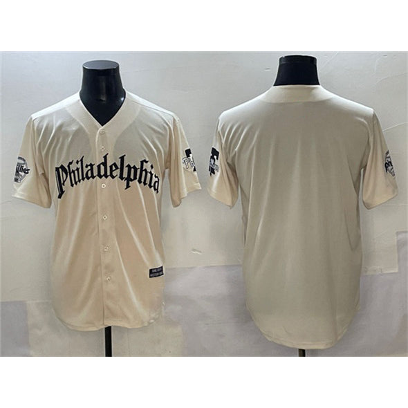 Philadelphia Phillies Blank Cream MWATKINS Gothic Vapor Limited Stitched Jersey