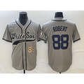Chicago White Sox #88 Luis Robert Number Grey MWATKINS Cool Base Stitched Jersey