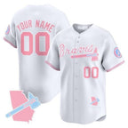 Custom Atlanta Braves Bubblegum Pink Vapor Premier Limited Jersey ¨C White MWATKINS