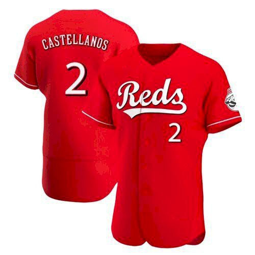 Cincinnati Reds #2 Nick Castellanos Scarlet MWATKINS 2021 Alternate Jersey