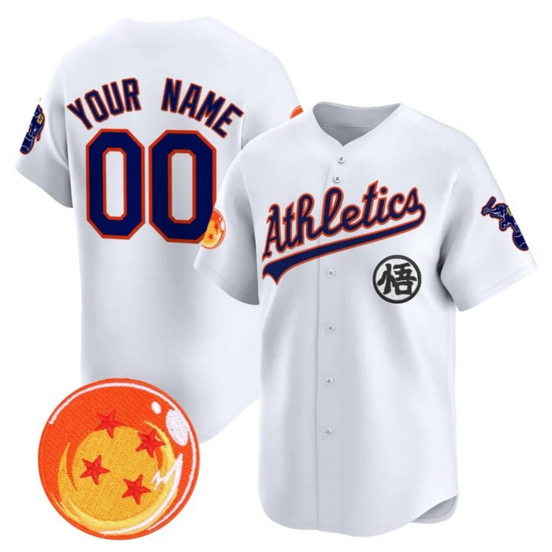 Custom Oakland Athletics x Dragon Ball White MWATKINS Vapor Premier Limited Jersey - All Stitched