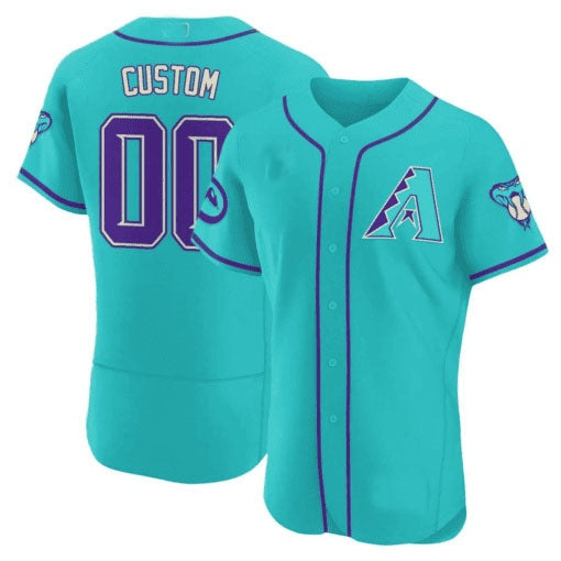 Custom Arizona Diamondbacks 2024 Teal Purple Jersey ¨C Teal 3 MWATKINS