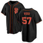San Francisco Giants #57 Alex Wood Black MWATKINS Alternate Jersey