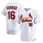 St. Louis Cardinals #16 Nolan Gorman White MWATKINS Home Limited Player Jersey