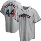 Houston Astros #44 Yordan Alvarez Grey MWATKINS Cool Base Stitched Jersey