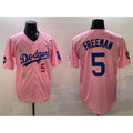 Los Angeles Dodgers #5 Freddie Freeman Pink MWATKINS 2025 Tokyo Series Limited Stitched Jersey