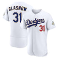 Los Angeles Dodgers #31 Tyler Glasnow White MWATKINS 2026 Gold Collection Authentic Jersey