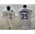 Toronto Blue Jays #25 Anthony Santander White MWATKINS 2025 World Series Home Cool Base Stitched Jersey