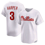 Philadelphia Phillies #3 Bryce Harper White MWATKINS Home Limited Player Jersey
