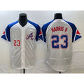 Atlanta Braves #23 Michael Harris II Number White MWATKINS 2023 City Connect Flex Base Stitched Jersey 3