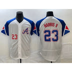Atlanta Braves #23 Michael Harris II Number White MWATKINS 2023 City Connect Flex Base Stitched Jersey 3