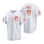San Francisco Giants #9 Brandon Belt White MWATKINS 2021 City Connect Cool Base Jersey