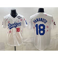 Los Angeles Dodgers #18 Yoshinobu Yamamoto White MWATKINS 2025 World Series Patch Tokyo Series Limited Stitched Jersey