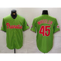 Philadelphia Phillies #45 Zack Wheeler Green MWATKINS With Patch Stitched Cool Base Jersey