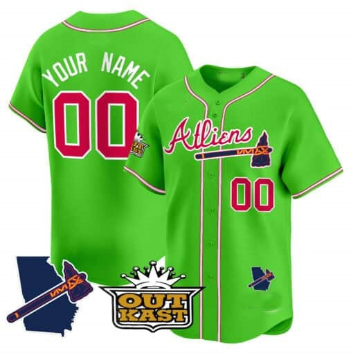 Custom Atlanta Braves Atliens Vapor Premier Limited Jersey V2 ¨C Green MWATKINS