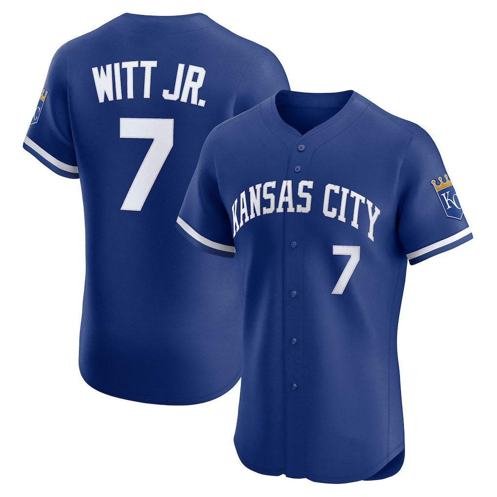 Kansas City Royals #7 Bobby Witt Jr. Royal MWATKINS Alternate 2 Elite Player Jersey