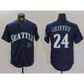 Seattle Mariners #24 Ken Griffey Jr Navy MWATKINS Cool Base Stitched Jersey