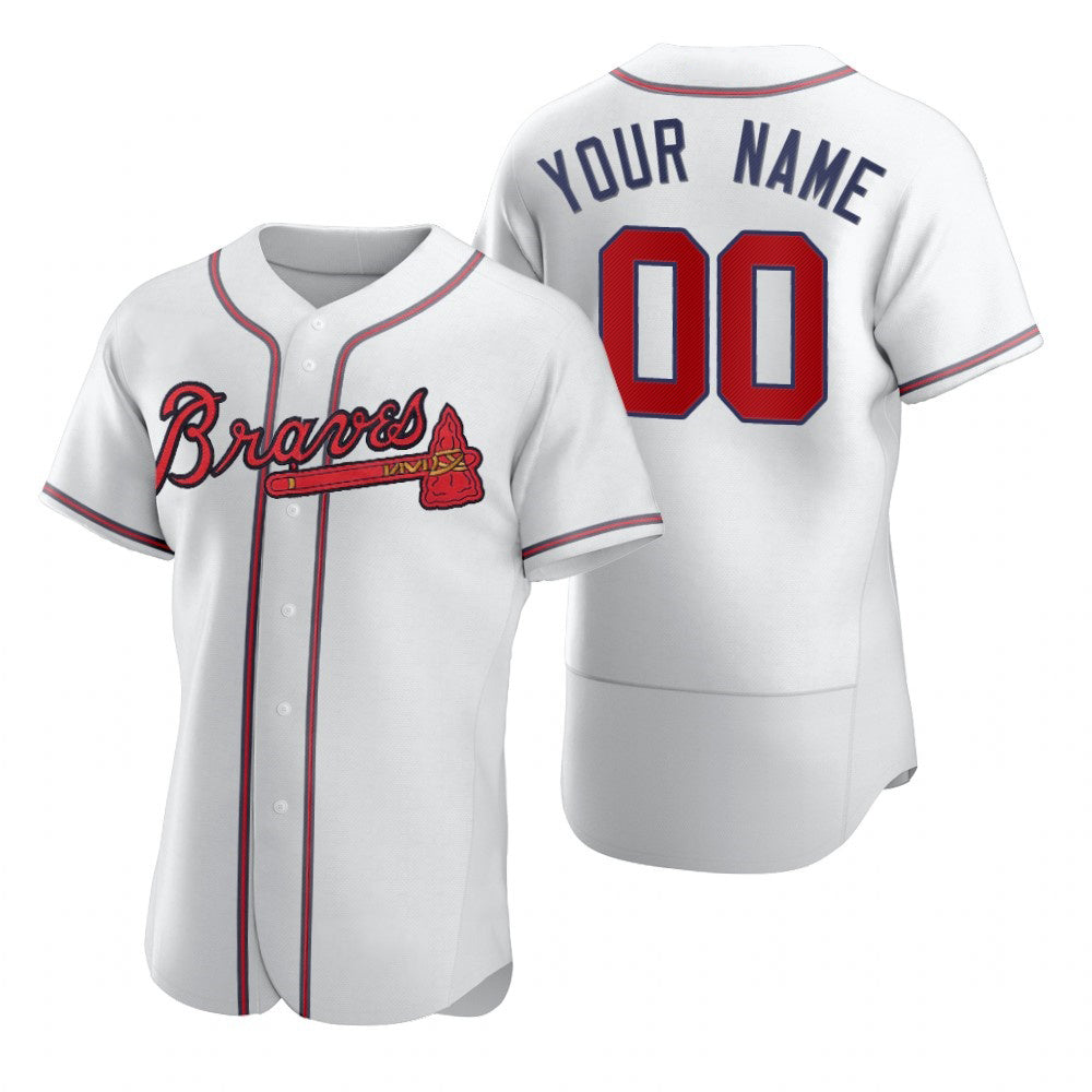 Custom Atlanta Braves White MWATKINS 2020 Stitched Flex Base Jersey