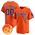 Custom Milwaukee Brewers x Dragon Ball Orange MWATKINS Vapor Premier Limited Jersey - All Stitched