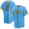 Milwaukee Brewers #2 Brice Turang Blue MWATKINS 2022 City Connect Cool Base Stitched Jersey