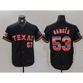 Texas Rangers #53 Adolis Garcia Black MWATKINS Rainbow Mexico Cool Base Stitched Jersey