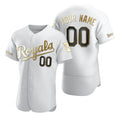Custom Kansas City Royals White MWATKINS Stitched Flex Base Golden Edition Jersey