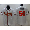 Atlanta Braves #54 Max Fried 2022 White Gold MWATKINS World Series Champions Program Cool Base Stitched Jersey