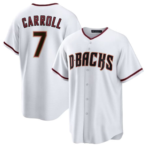 Arizona Diamondbacks #7 Corbin Carroll White MWATKINS Cool Base Stitched Jersey 2