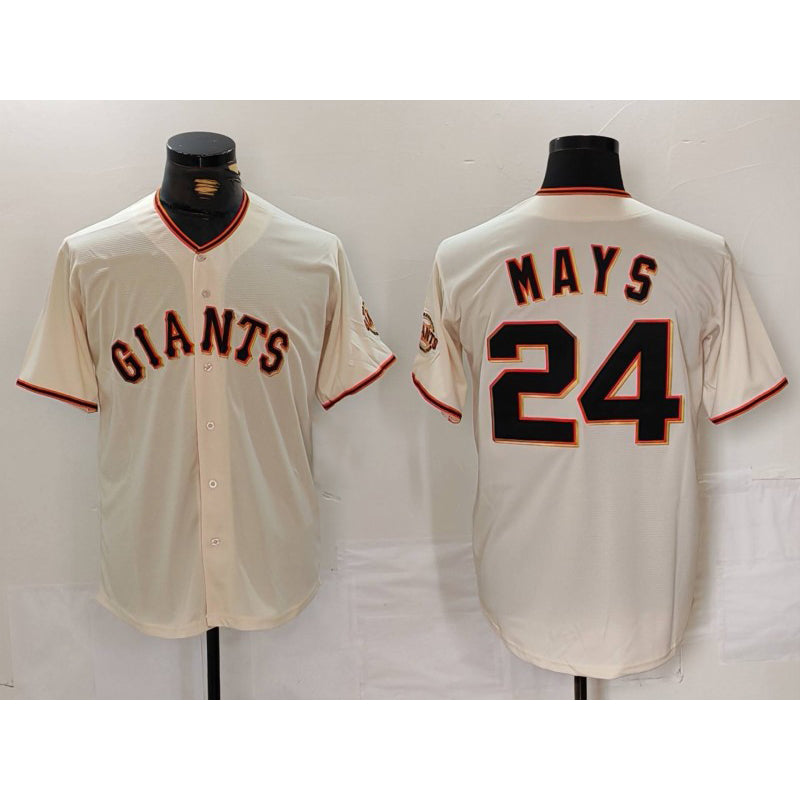 San Francisco Giants #24 Willie Mays Cream MWATKINS 2024 Home Limited Stitched Jersey