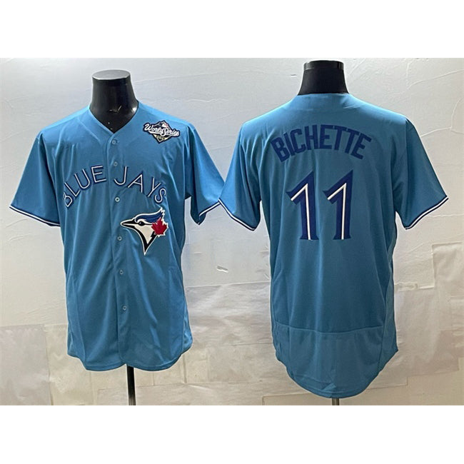 Toronto Blue Jays #11 Bo Bichette Blue MWATKINS 2025 World Series Flex Base Stitched Jersey