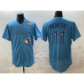 Toronto Blue Jays #11 Bo Bichette Blue MWATKINS 2025 World Series Flex Base Stitched Jersey