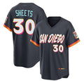 San Diego Padres #30 Gavin Sheets Obsidian MWATKINS 2026 City Connect Stadium Stitched Jersey