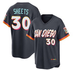 San Diego Padres #30 Gavin Sheets Obsidian MWATKINS 2026 City Connect Stadium Stitched Jersey