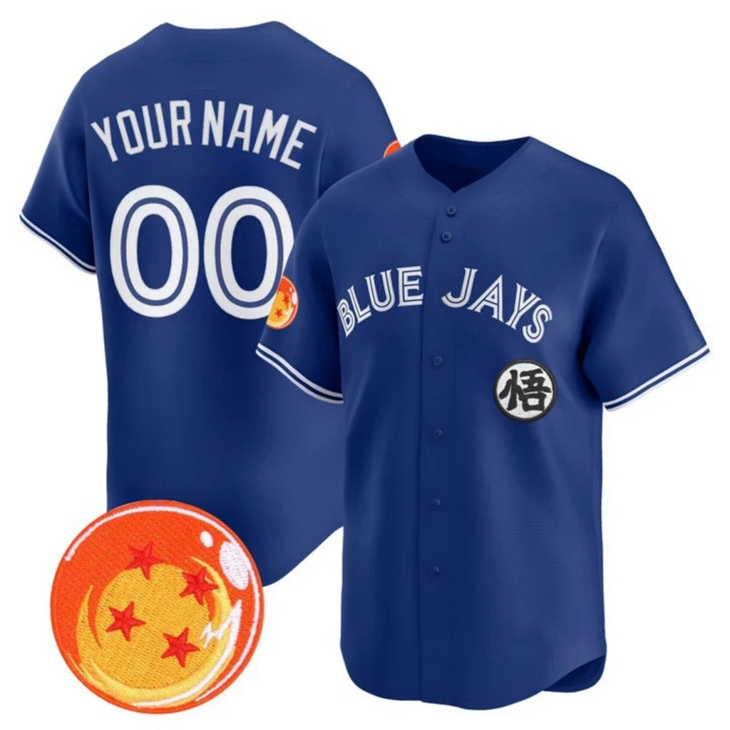Custom Toronto Blue Jays x Dragon Ball Royal MWATKINS Vapor Premier Limited Jersey - All Stitched