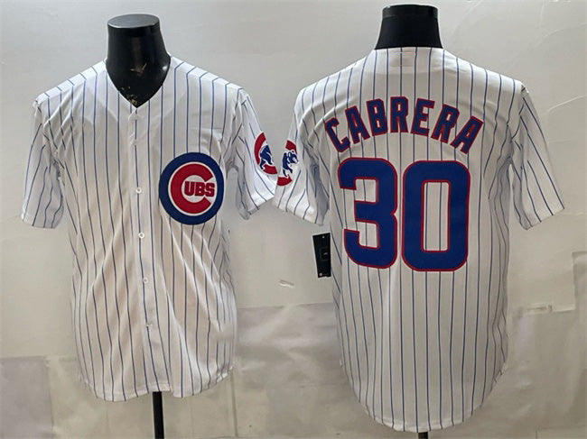 Chicago Cubs #30 Edward Cabrera White MWATKINS 2026 Cool Base Stitched Jersey