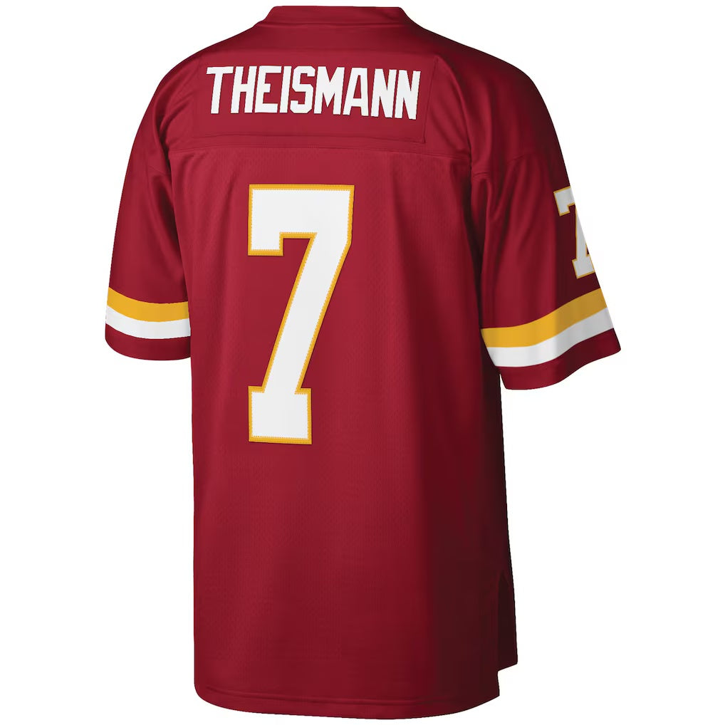 W.Football Team #7 Joe Theismann Mitchell & Ness Burgundy MWATKINS Legacy Replica Jersey