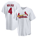St. Louis Cardinals #4 Yadier Molina White MWATKINS Home Replica Retired Player Jersey