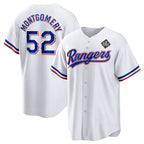 Texas Rangers #52 Jordan Montgomery White MWATKINS 2023 World Series Stitched Jersey