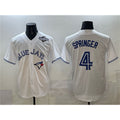 Toronto Blue Jays #4 George Springer White MWATKINS 2025 World Series Home Cool Base Stitched Jersey
