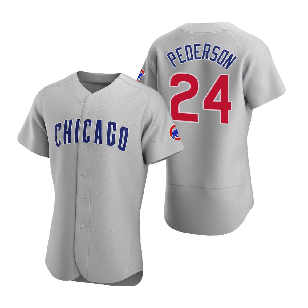 Chicago Cubs #24 Joc Pederson Gray MWATKINS Authentic Road Jersey