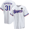 Texas Rangers #31 Max Scherzer 2023 White MWATKINS World Series Stitched Jersey