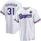 Texas Rangers #31 Max Scherzer 2023 White MWATKINS World Series Stitched Jersey