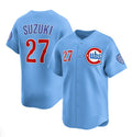 Chicago Cubs #27 Seiya Suzuki Blue MWATKINS 2024-25 2nd Alternate Limited Stitched Jersey