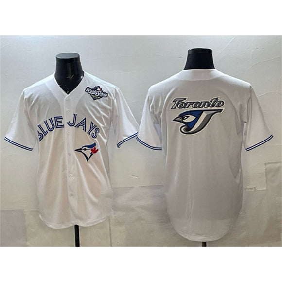Toronto Blue Jays Team Big Logo White MWATKINS 2025 World Series Home Cool Base Stitched Jersey