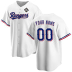 Custom Texas Rangers Active Player White MWATKINS 2023 World Series Stitched Jersey