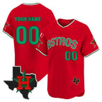 Custom Houston Astros Mexico Texas Patch Vapor Premier Limited Jersey V3 ¨C Red MWATKINS